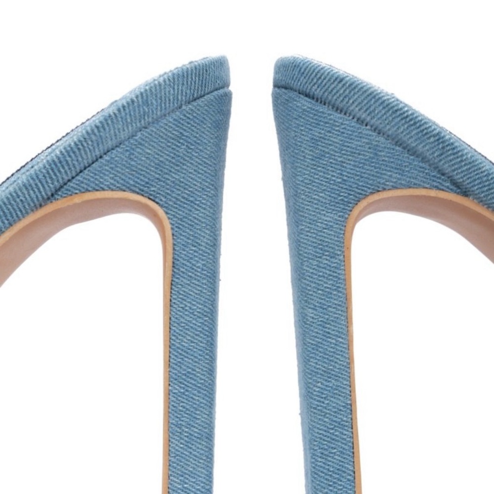 Blue Denim High Heel Mules - Picture 4 of 4